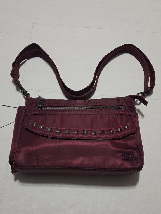 lug Handbags - lug Pacer Wine Red Crossbody with Pyramid Studs